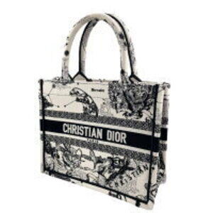 Christian Dior BOOK TOTE Toile de Jouy Zodiac Embroidery Handbag White